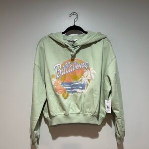Billabong Mint Green Crewneck Hoodie with Sunset Graphic